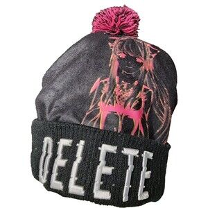 Doki Doki Literature Club 'Just Monika DELETE' Pom-Pom Beanie Hat NWT